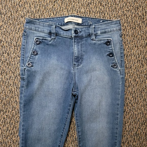 RARE Super Cute Liverpool Abby The Ankle Skinny Sailor Jeans in Medium Blue 10 - Picture 12 of 15